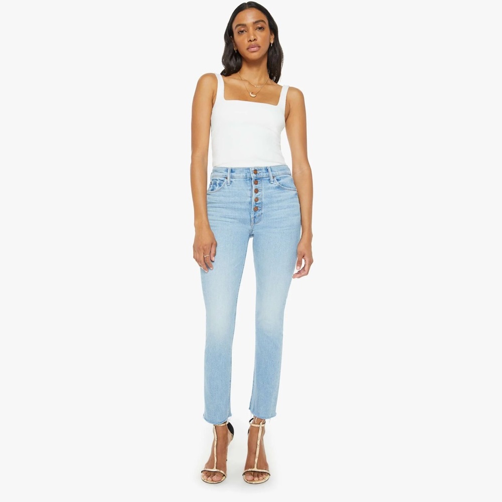 MOTHER The Pixie Dazzler Ankle Fray Jeans Size 26